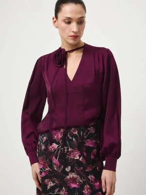 Medicine bluzka damska kolor fioletowy gładka