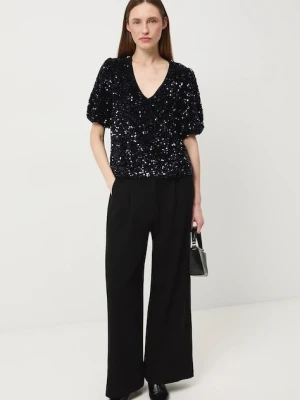 Medicine bluzka damska kolor granatowy z aplikacją