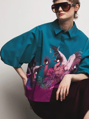 Medicine bluzka koszulowa damska bawełniana