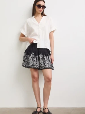 Medicine bluzka koszulowa damska lniana