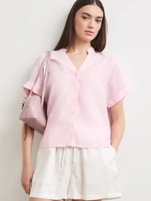 Medicine bluzka koszulowa damska lniana