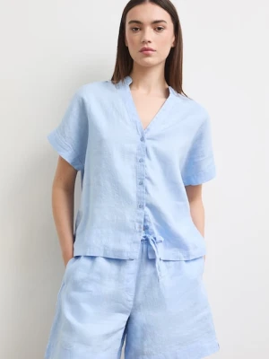 Medicine bluzka koszulowa damska lniana