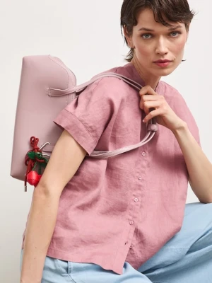 Medicine bluzka koszulowa damska lniana