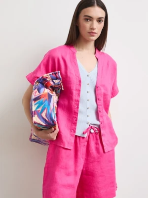 Medicine bluzka koszulowa damska lniana