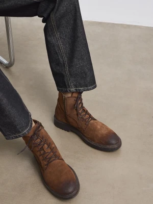 Medicine buty męskie zamszowe brązowy