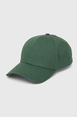 Medicine czapka z daszkiem bawełniana męska kolor zielony gładka