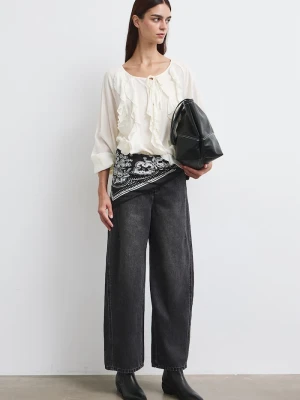 Medicine jeansy barrel damskie czarny