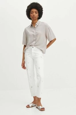 Medicine jeansy bawełniane damskie kolor biały
