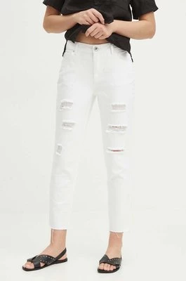 Medicine jeansy bawełniane damskie kolor biały