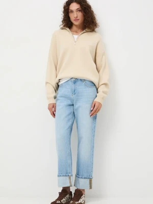 Medicine jeansy bawełniane damskie kolor niebieski