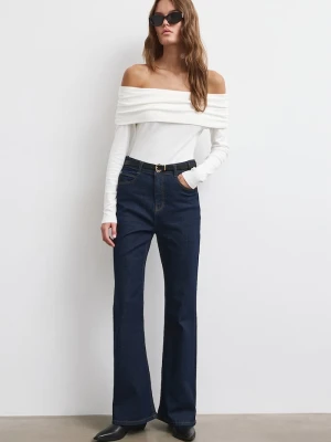 Medicine jeansy flare damskie granatowy