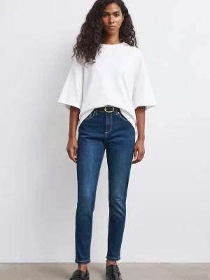 Medicine jeansy skinny damskie granatowy