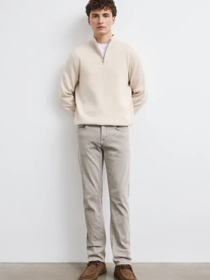 Medicine jeansy slim fit męskie beżowy