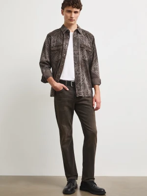 Medicine jeansy slim fit męskie brązowy
