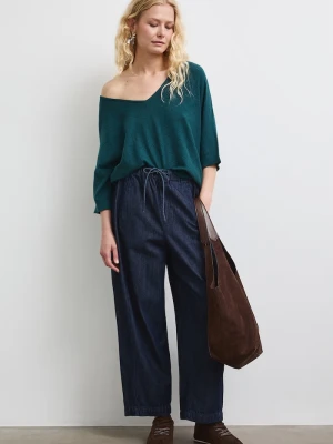 Medicine jeansy slouchy damskie granatowy