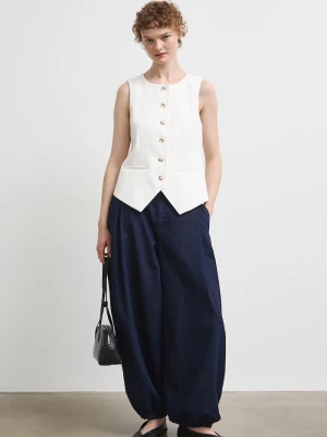 Medicine jeansy slouchy damskie granatowy