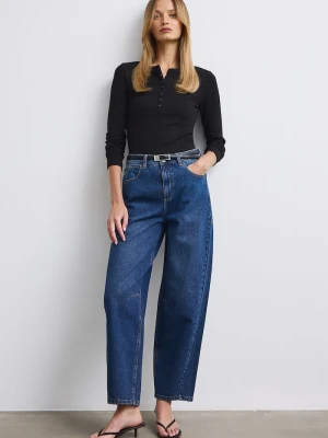 Medicine jeansy slouchy damskie granatowy