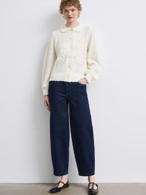 Medicine jeansy slouchy damskie granatowy