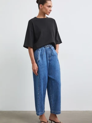 Medicine jeansy slouchy damskie niebieski