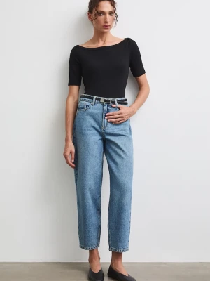 Medicine jeansy slouchy damskie niebieski