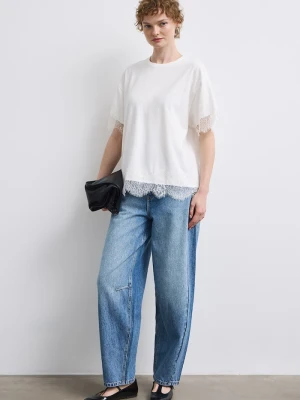 Medicine jeansy slouchy damskie niebieski