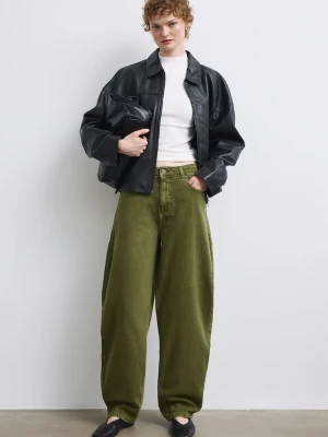Medicine jeansy slouchy damskie zielony