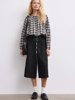 Medicine jeansy wide leg damskie czarny
