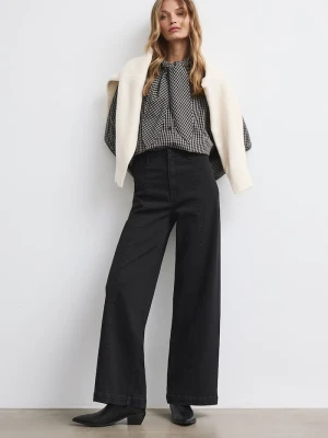 Medicine jeansy wide leg damskie czarny