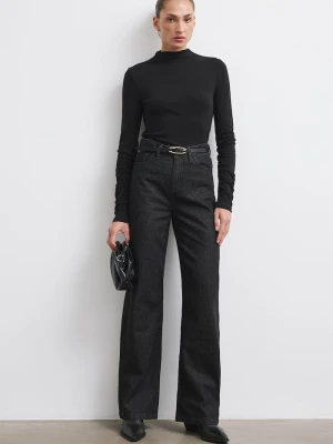 Medicine jeansy wide leg damskie czarny
