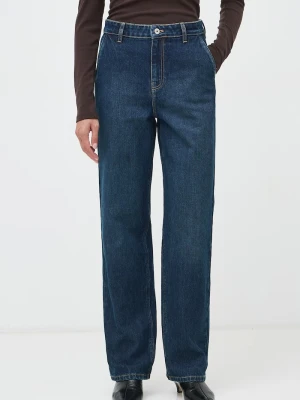 Medicine jeansy wide leg damskie granatowy