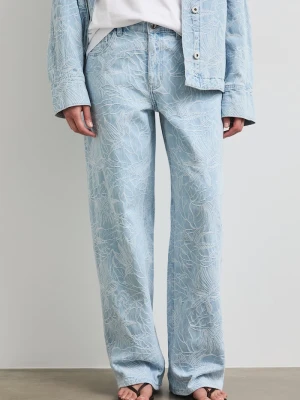 Medicine jeansy wide leg damskie niebieski