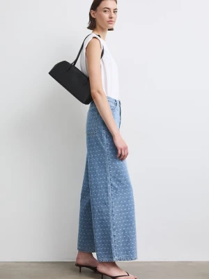 Medicine jeansy wide leg damskie niebieski