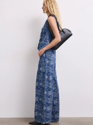 Medicine jeansy wide leg damskie niebieski