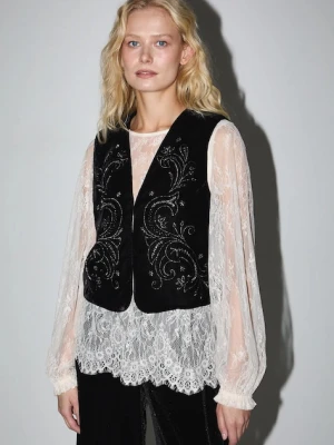 Medicine kamizelka damska kolor czarny jednorzędowa