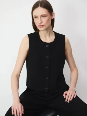 Medicine kamizelka damska kolor czarny jednorzędowa