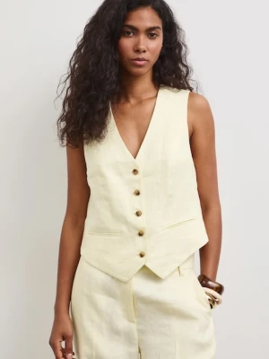 Medicine kamizelka jednorzędowa damska lniana