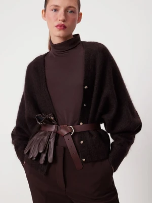 Medicine kardigan damski kolor brązowy