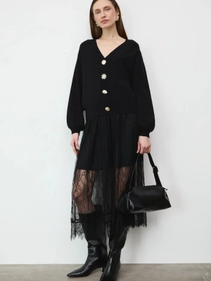 Medicine kardigan damski kolor czarny lekki