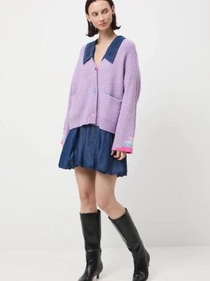 Medicine kardigan damski kolor fioletowy