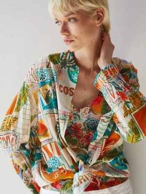 Medicine koszula bawełniana damska kolor multicolor relaxed z kołnierzykiem klasycznym