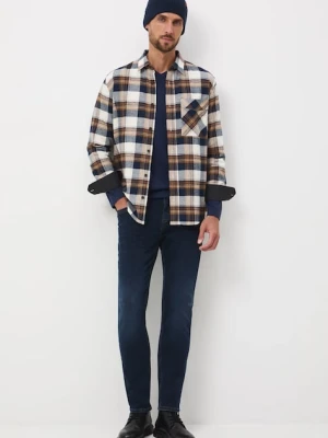 Medicine koszula bawełniana męska kolor beżowy regular z kołnierzykiem klasycznym