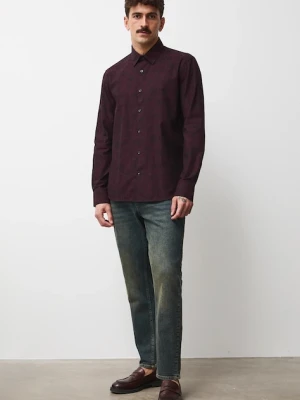 Medicine koszula bawełniana męska kolor bordowy regular z kołnierzykiem klasycznym