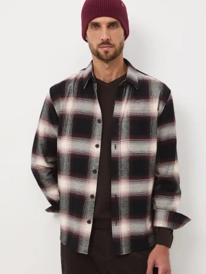 Medicine koszula bawełniana męska kolor brązowy relaxed z kołnierzykiem klasycznym