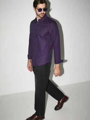 Medicine koszula bawełniana męska kolor fioletowy
