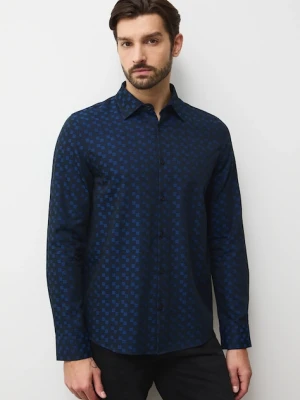 Medicine koszula bawełniana męska kolor granatowy