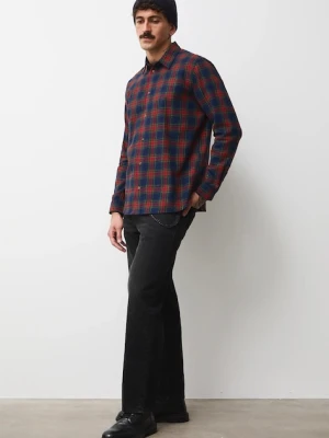 Medicine koszula bawełniana męska kolor granatowy relaxed z kołnierzykiem klasycznym