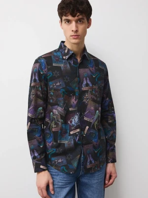 Medicine koszula bawełniana męska kolor multicolor regular z kołnierzykiem klasycznym