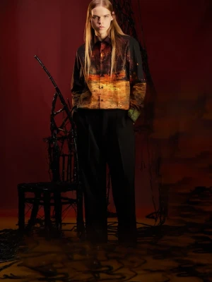 Medicine koszula bawełniana męska kolor multicolor regular z kołnierzykiem klasycznym