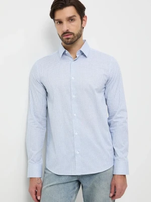 Medicine koszula bawełniana męska kolor multicolor slim z kołnierzykiem klasycznym