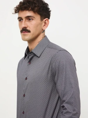 Medicine koszula bawełniana męska kolor multicolor slim z kołnierzykiem klasycznym